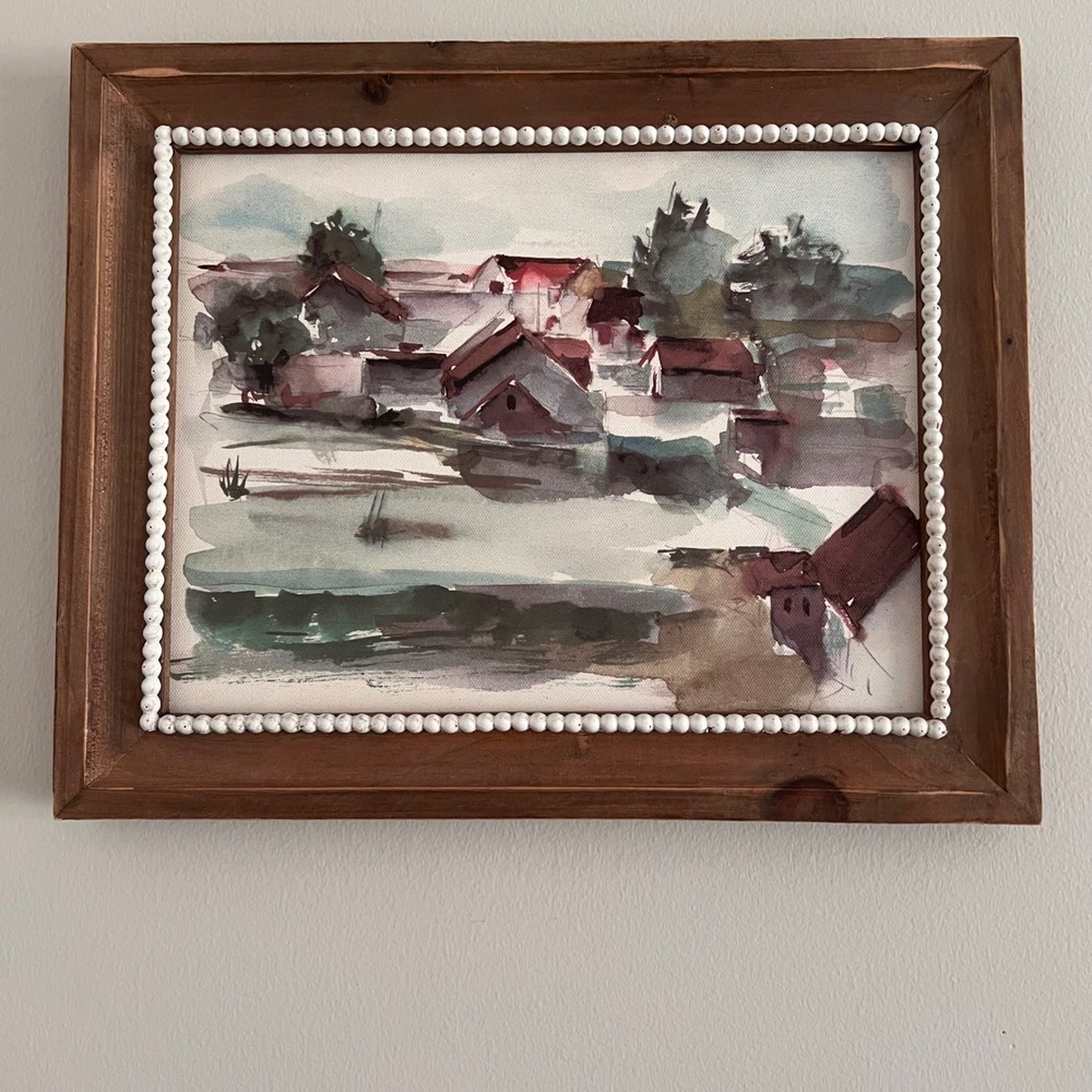 Ethan Harper Tuscan Fern Village Landscape Framed Canvas Art